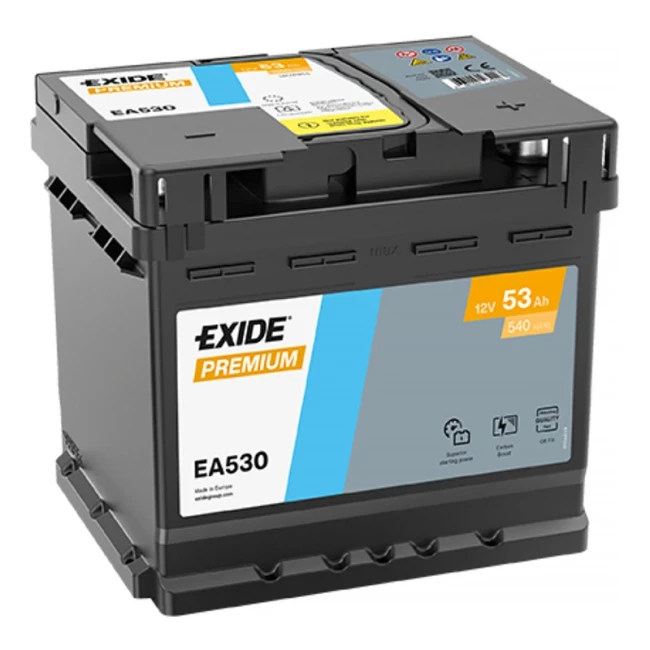 Автомобильный аккумулятор EXIDE Premium 6СТ-53Ah АзЕ (EA530) Автомобильный аккумулятор EXIDE Premium 6СТ-53Ah АзЕ (EA530)