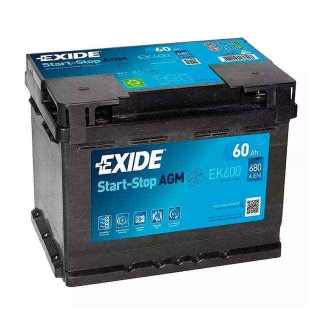 Автомобільний акумулятор EXIDE Start-Stop 6СТ-60Ah AGM АзЕ (EK600)