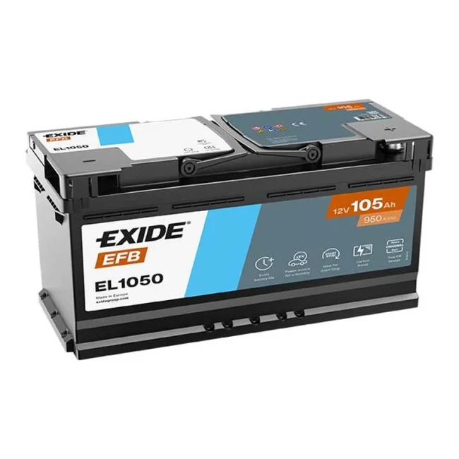 Автомобильный аккумулятор EXIDE EFB 6СТ-105Ah Start-Stop АзЕ (EL1050)