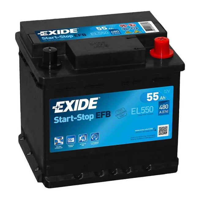 Автомобильный аккумулятор EXIDE Start-Stop EFB 6СТ-55Ah АзЕ (EL550)