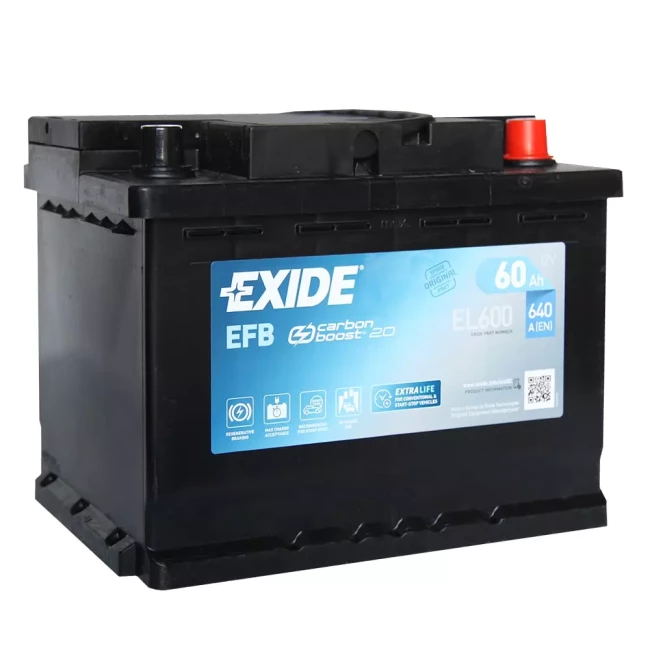 Автомобильный аккумулятор EXIDE EFB 6СТ-60Ah Start-Stop АзЕ (EL600)