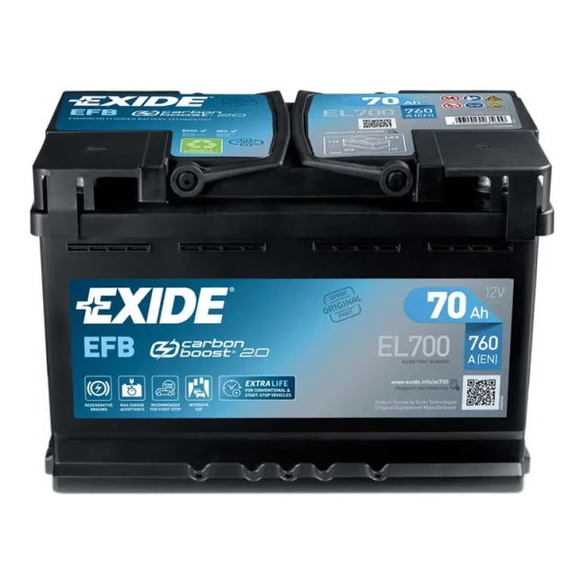 Автомобільний акумулятор EXIDE EFB 6СТ-70Ah Start-Stop АзЕ (EL700)
