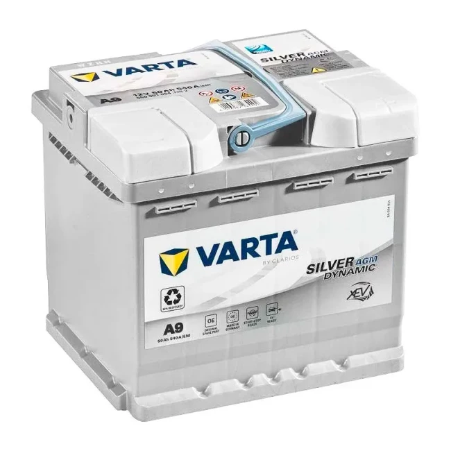 Автомобільний акумулятор VARTA Silver Dynamic AGM A9 6CT-50Ah АзЕ (550901054)