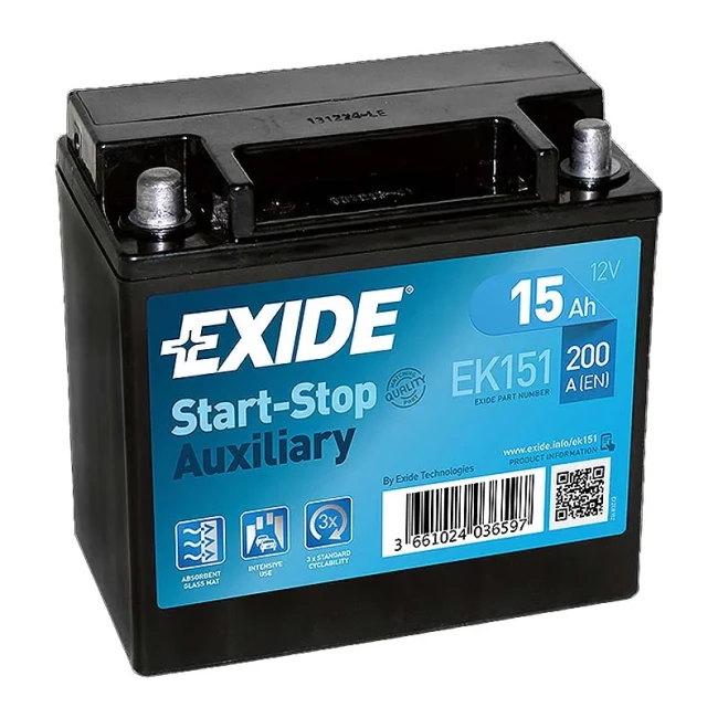 Мото аккумулятор EXIDE Start-Stop Auxiliary 6СТ-15Ah Аз (EK151)