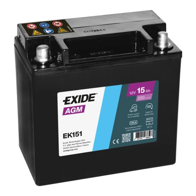 Мото аккумулятор EXIDE Start-Stop Auxiliary 6СТ-15Ah Аз (EK151)