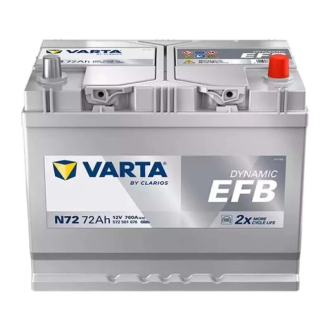 Автомобільний акумулятор VARTA Blue Dynamic EFB N72 6CT-72Ah Asia АзЕ (572501076)