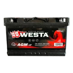 Автомобільний акумулятор WESTA 6CT-80Ah АзЕ (AGM80)