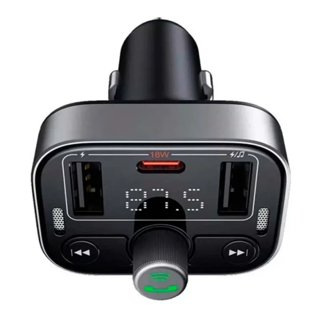 FM-трансмітер Baseus Launcher S-09 Pro 35W Type-C+2USB чорний (C10762200113-00/542770001)