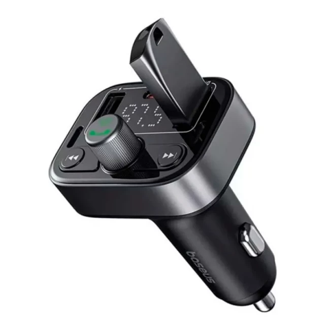 FM-трансмітер Baseus Launcher S-09 Pro 35W Type-C+2USB чорний (C10762200113-00/542770001)