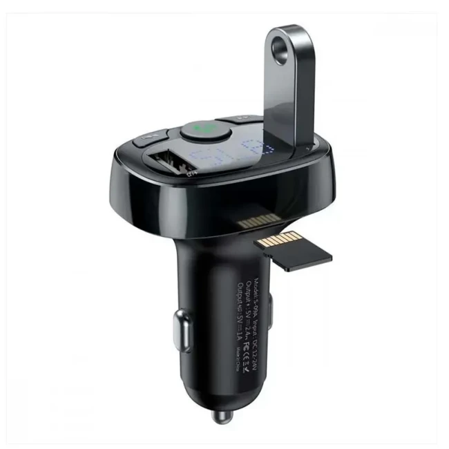FM-трансмітер Baseus Launcher S-09A 10W 2USB чорний (CCMT000001/235140001)