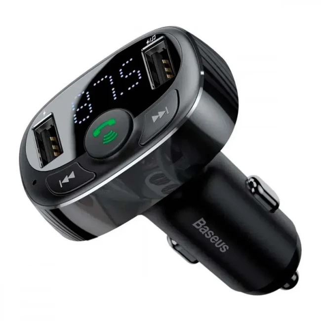 FM-трансмітер Baseus Launcher S-09A 10W 2USB чорний (CCMT000001/235140001)