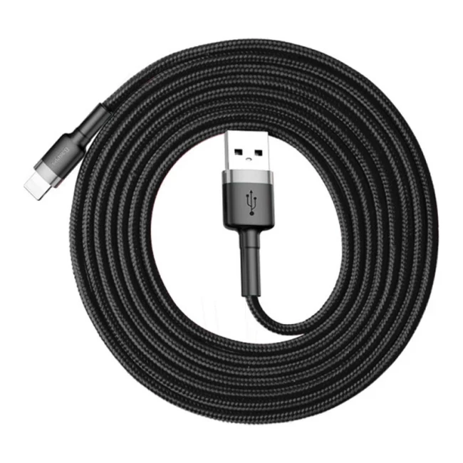 Кабель Baseus Cafule Cable USB to Lightning 1.5A Серый/Черный 2м (CALKLF-CG1) Кабель Baseus Cafule Cable USB to Lightning 1.5A Серый/Черный 2м (CALKLF-CG1)