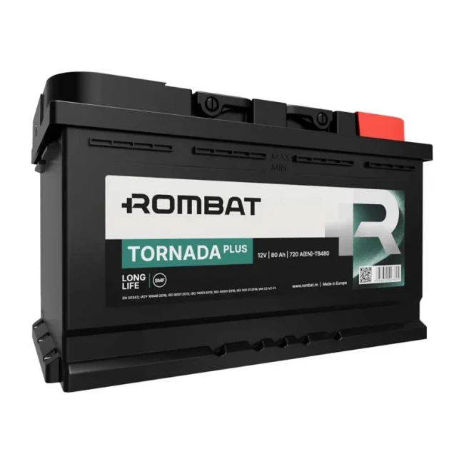 Автомобильный аккумулятор ROMBAT Tornada Plus 6CT-80Ah (TB480N)