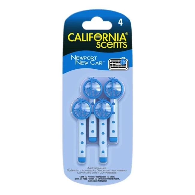 Ароматизатор California Scents Newport New Car кліпси-стрижні 4 шт (E303204402)