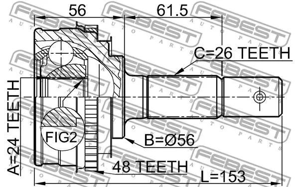 Febest 0110-009A48 ШРУС