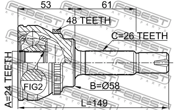 Febest 0110-055A48 ШРУС