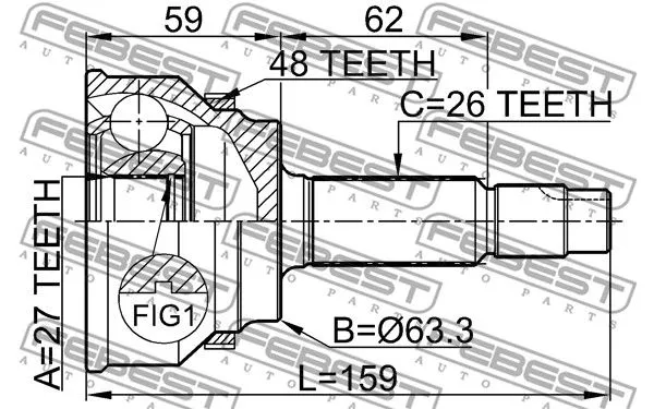 Febest 0110-061A48 ШРКШ