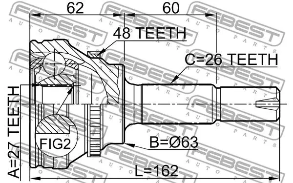 Febest 0110-072A48 ШРУС