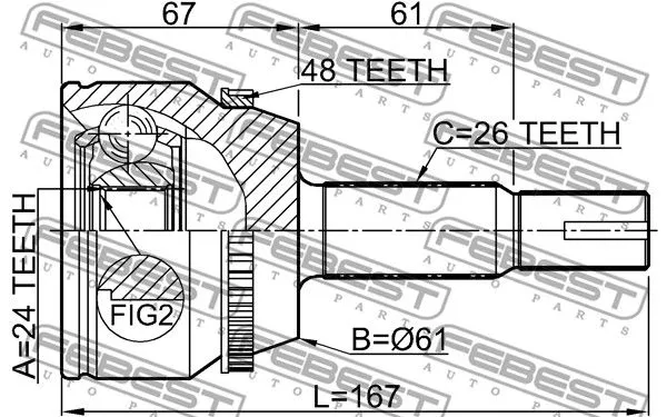 Febest 0110-ACV30A48 ШРУС