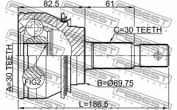 Febest 0110-GRJ150 ШРУС
