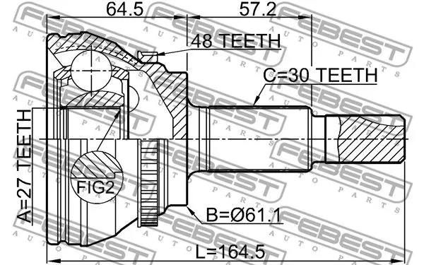 Febest 0110-GSU45A48 ШРУС