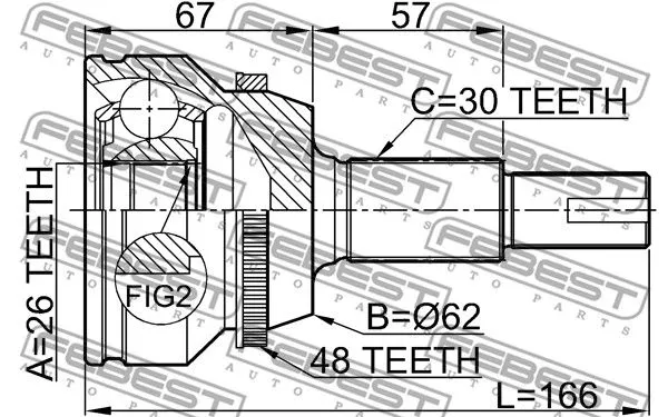 Febest 0110-GSV40A48 ШРУС