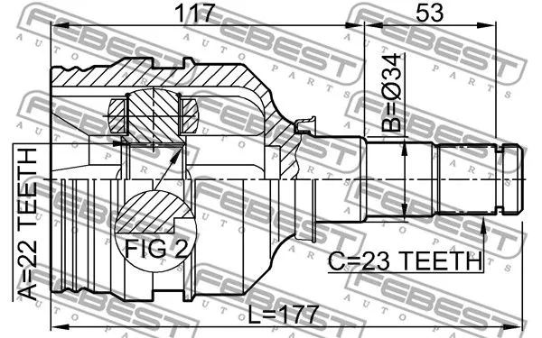Febest 0111-AV220 ШРУС