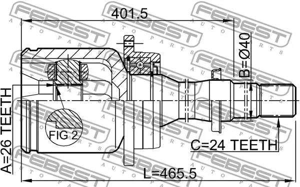 Febest 0111-AZT250RH ШРУС