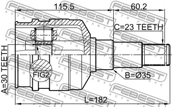 Febest 0111-GRX125LH ШРУС