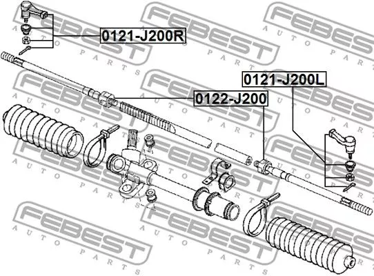 Febest 0121-J200L Накінечник рульової тяги