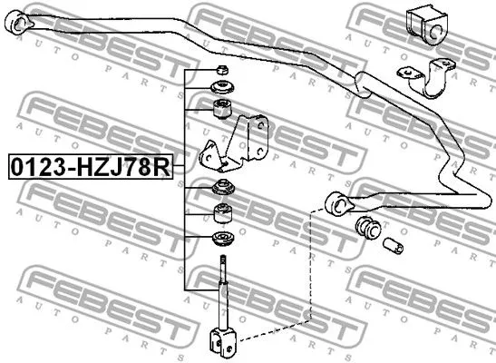 Febest 0123-HZJ78R Стойка стабилизатора
