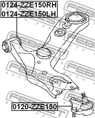 Febest 0124-ZZE150LH Рычаг подвески