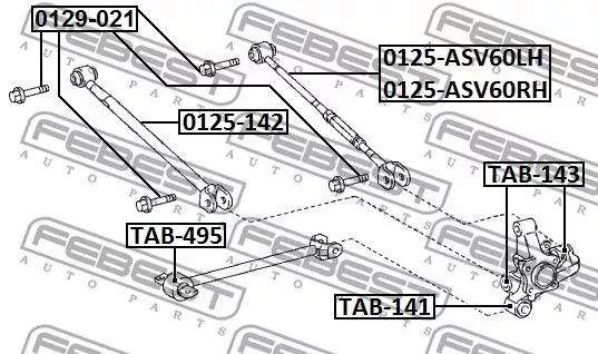 Febest 0125-ASV60RH Рычаг подвески