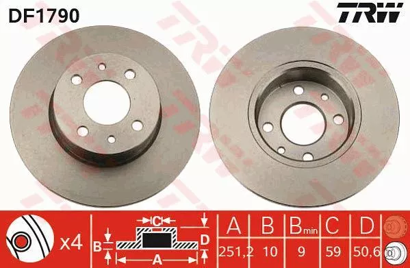 Trw DF1790 Тормозные диски