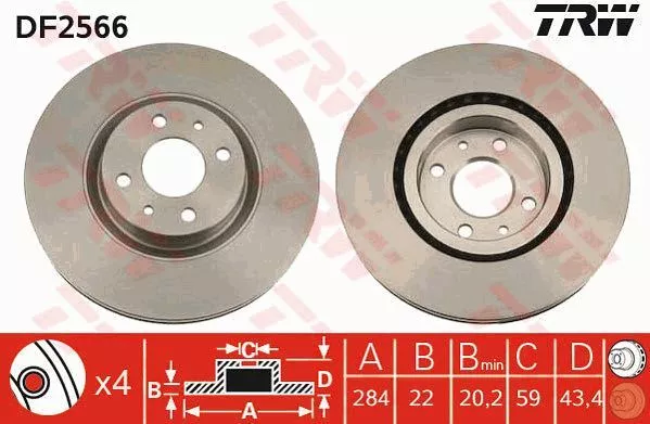 Trw DF2566 Тормозные диски