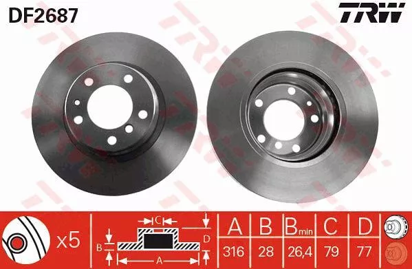 Trw DF2687 Тормозные диски