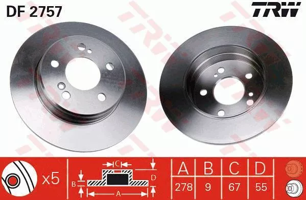 Trw DF2757 Тормозные диски