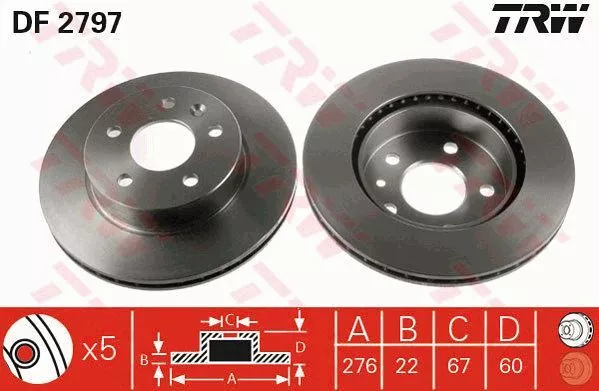 TRW DF2797 Тормозные диски