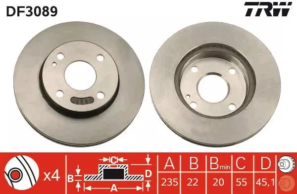 Trw DF3089 Тормозные диски