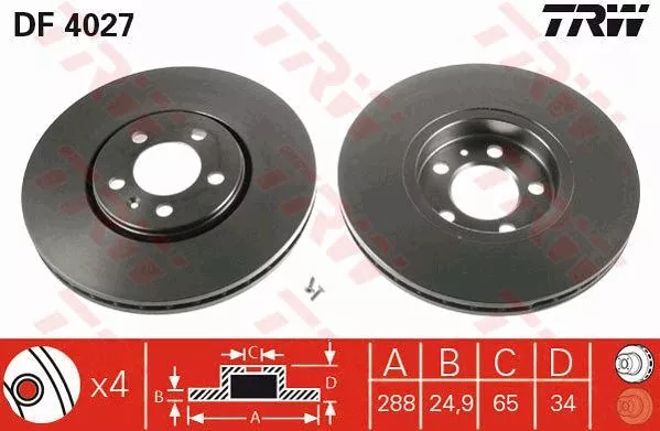 TRW DF4027 Тормозные диски