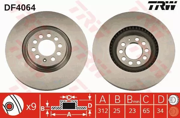 Trw DF4064 Тормозные диски