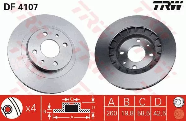 Trw DF4107 Тормозные диски