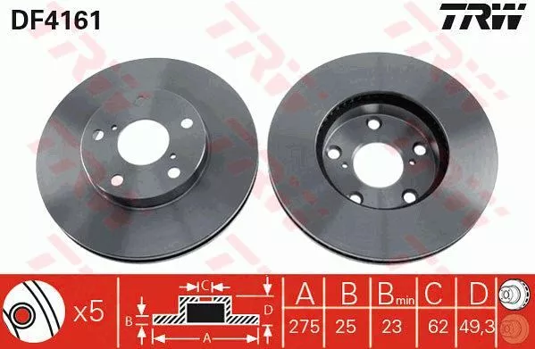 Trw DF4161 Тормозные диски