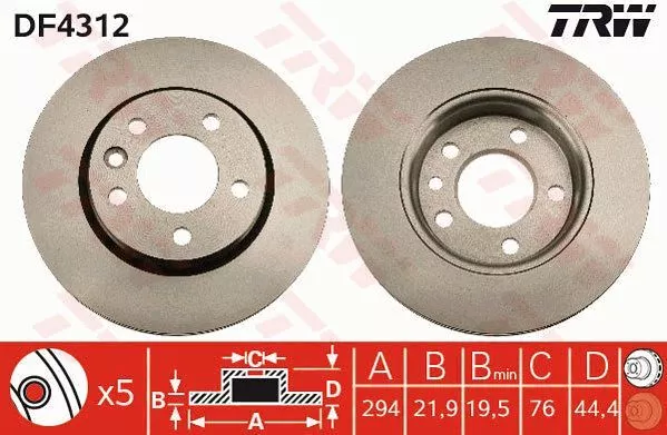 TRW DF4312 Гальмівні диски