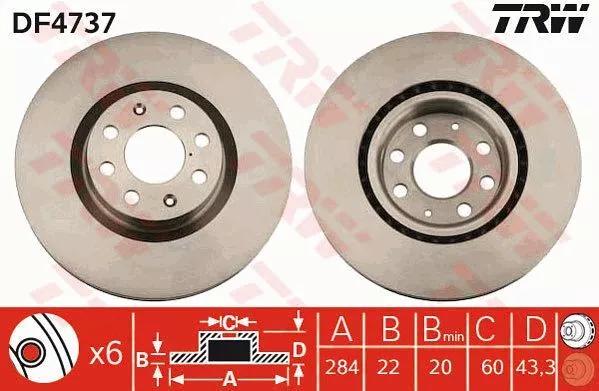 Trw DF4737 Тормозные диски