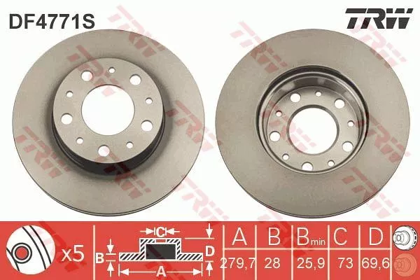 Trw DF4771S Гальмівні диски