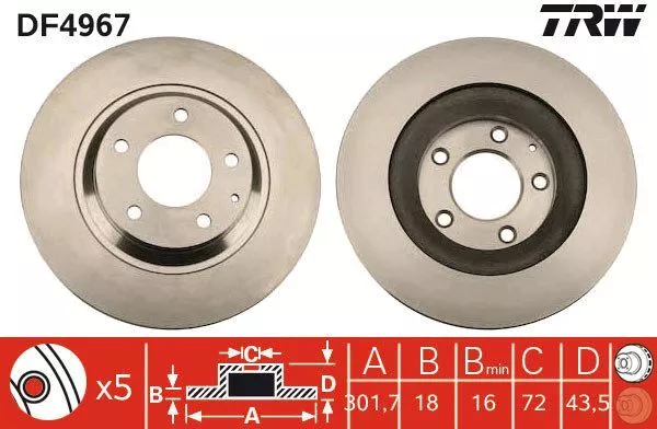 Trw DF4967 Тормозные диски