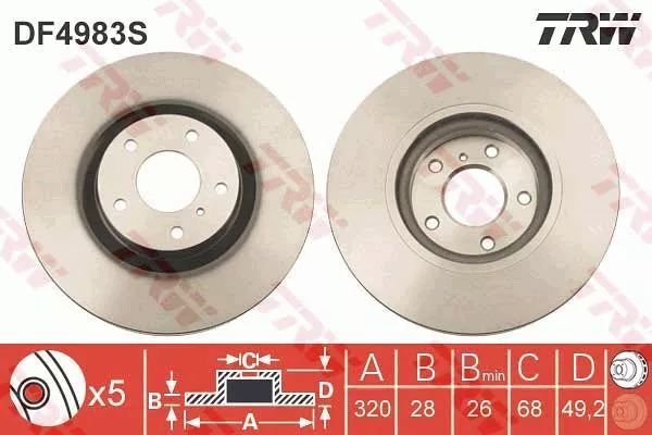 Trw DF4983S Гальмівні диски