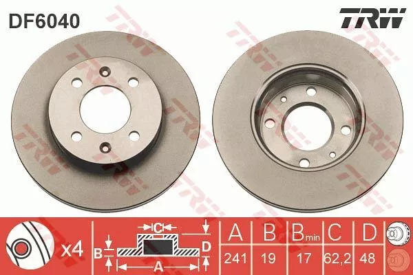 Trw DF6040 Тормозные диски