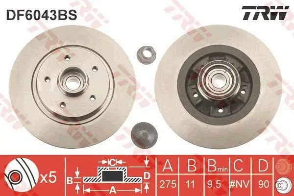 Trw DF6043BS Тормозные диски